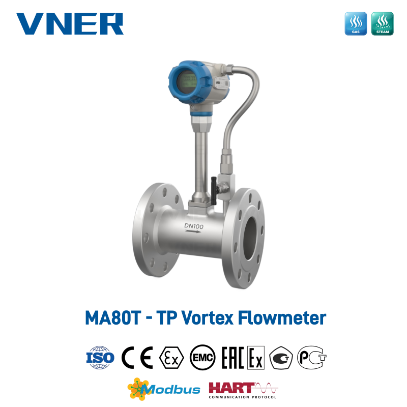 MA80T-TP Series Temperature/Pressure Compensation Vortex Flowmeter