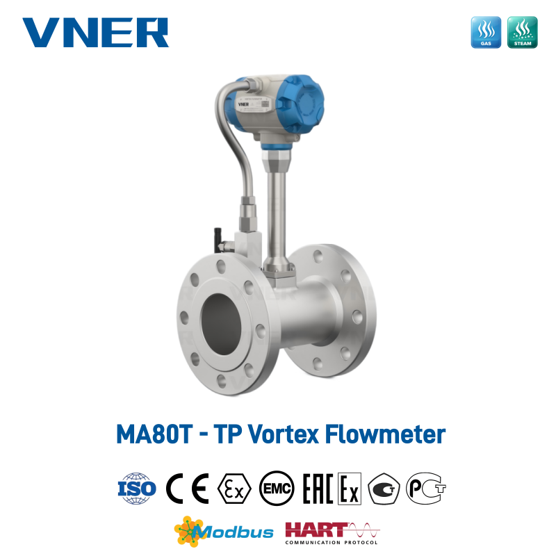 MA80T-TP Series Temperature/Pressure Compensation Vortex Flowmeter