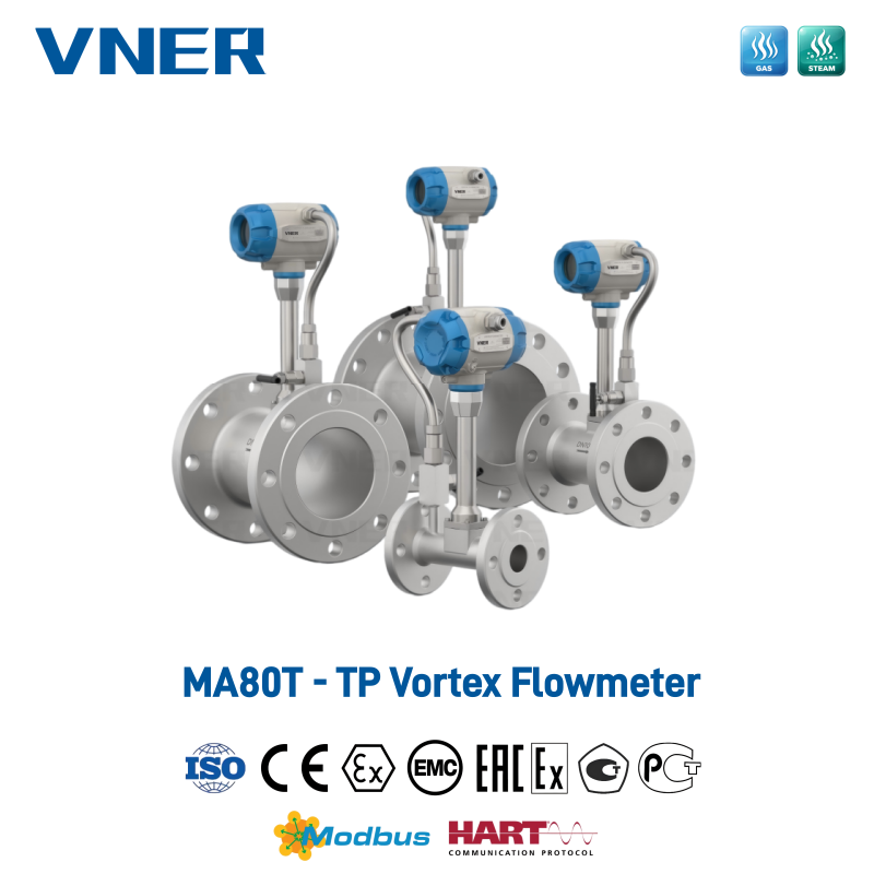 MA80T-TP Series Temperature/Pressure Compensation Vortex Flowmeter