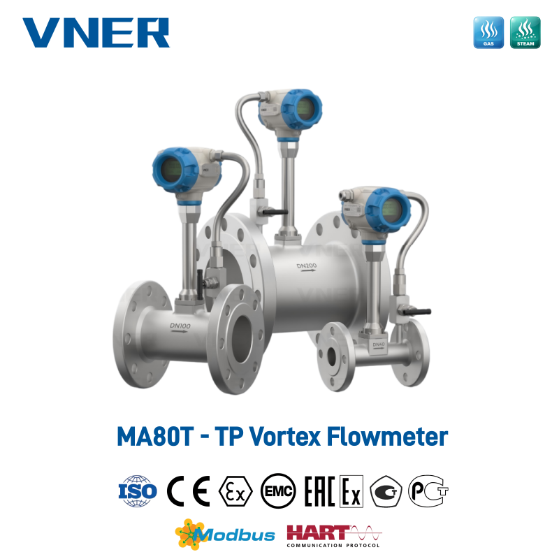 MA80T-TP Series Temperature/Pressure Compensation Vortex Flowmeter