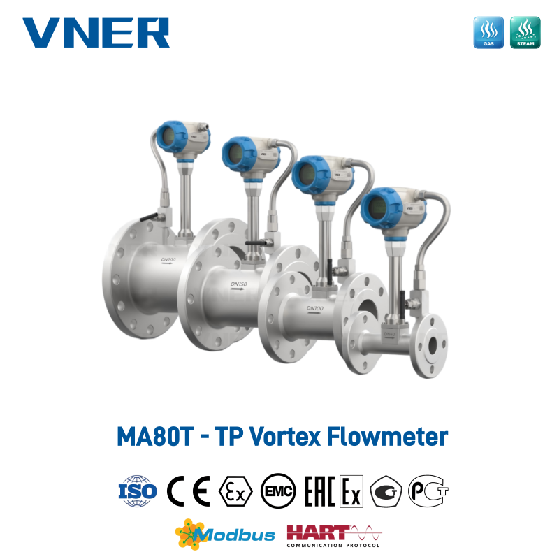 MA80T-TP Series Temperature/Pressure Compensation Vortex Flowmeter