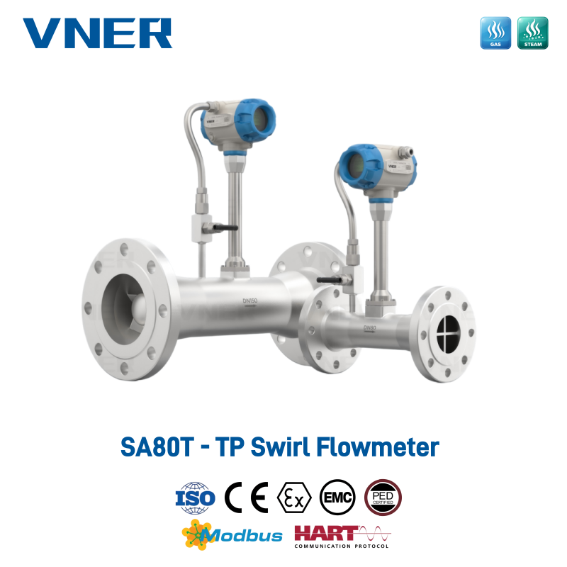 SA80T-TP Series Temperature/Pressure Compensation Swirl Flowmeter