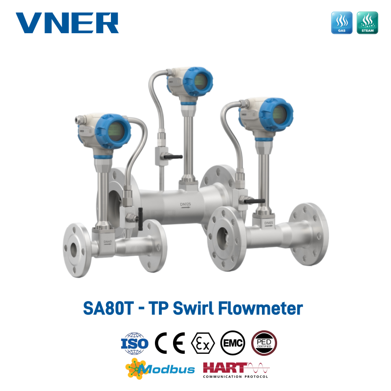 SA80T-TP Series Temperature/Pressure Compensation Swirl Flowmeter