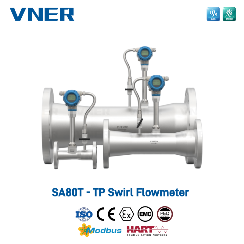 SA80T-TP Series Temperature/Pressure Compensation Swirl Flowmeter