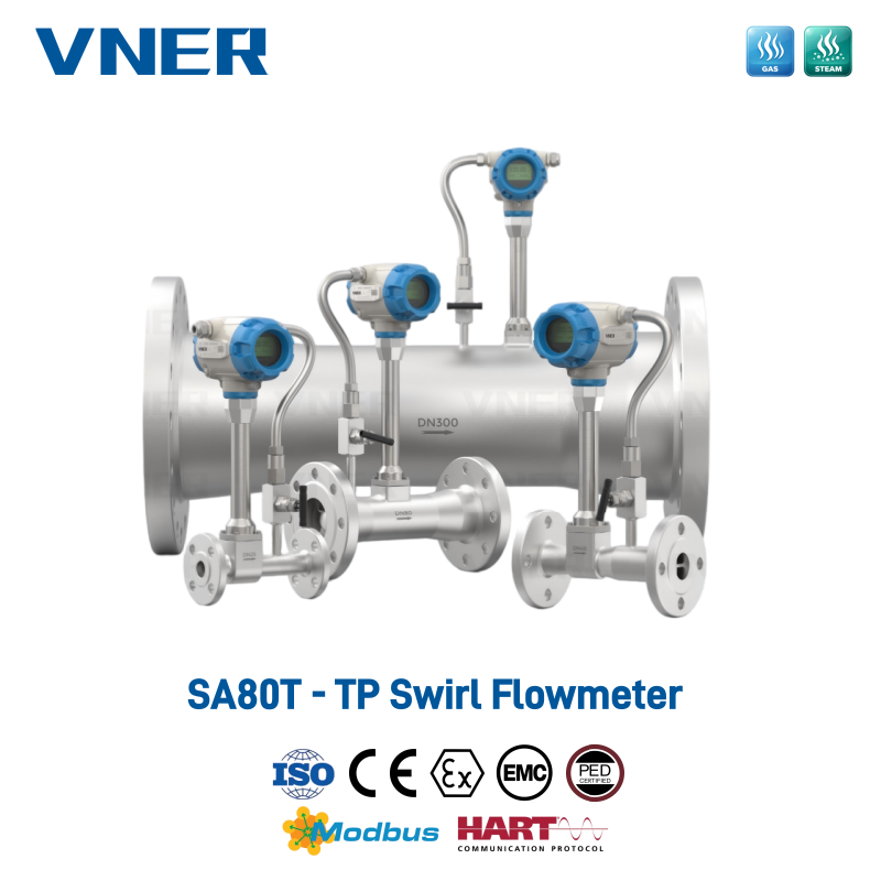 SA80T-TP Series Temperature/Pressure Compensation Swirl Flowmeter