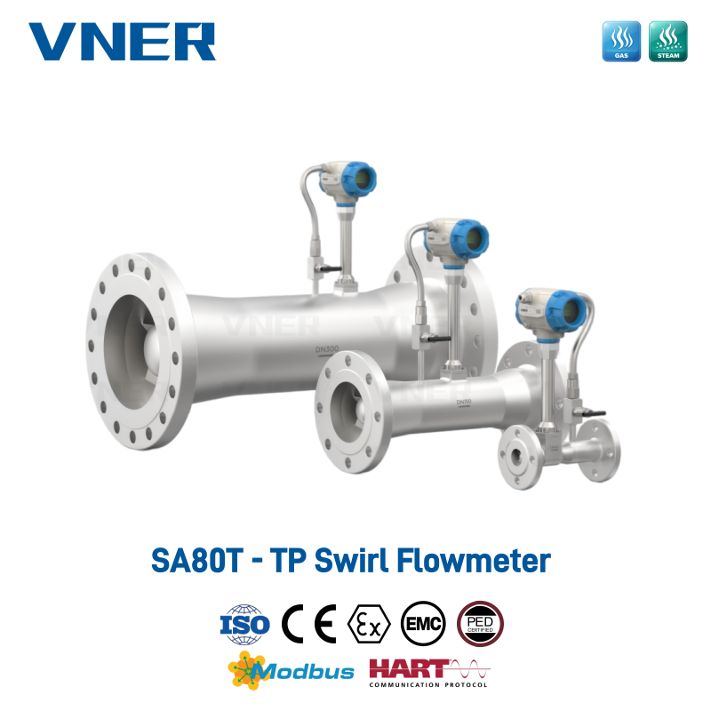 SA80T-TP Series Temperature/Pressure Compensation Swirl Flowmeter
